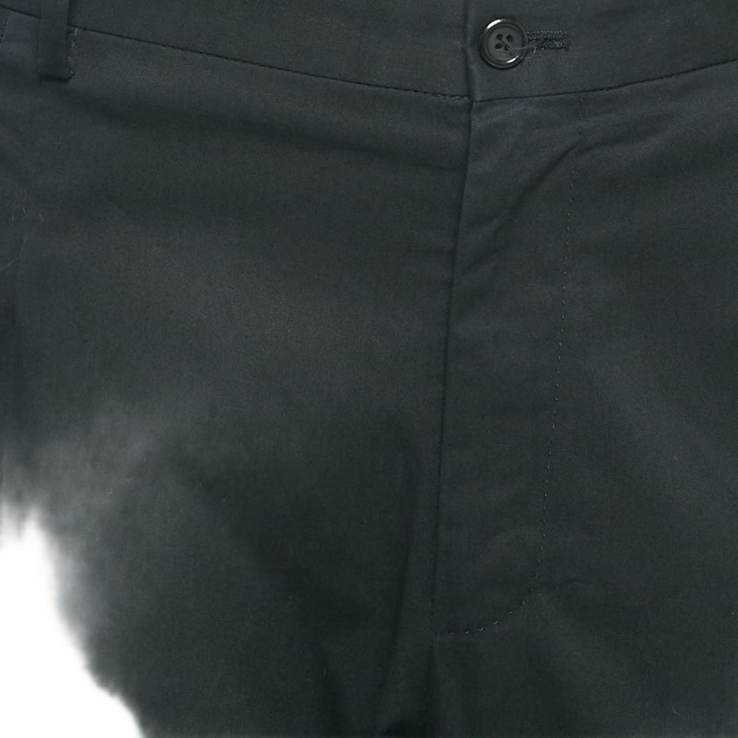 Men's Black Cotton Tailored Trousers