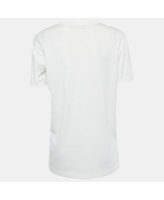 Women's White Printed Cotton T-Shirt