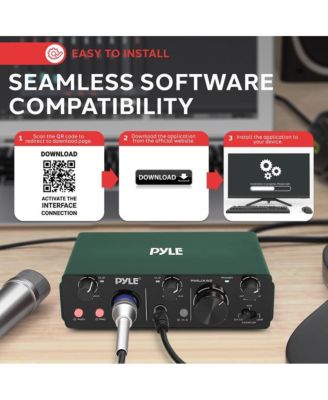 2IN 2OUT USB/ASIO Audio Interface for Recording & Podcasting (PMUX42.5) - Brunswick Green