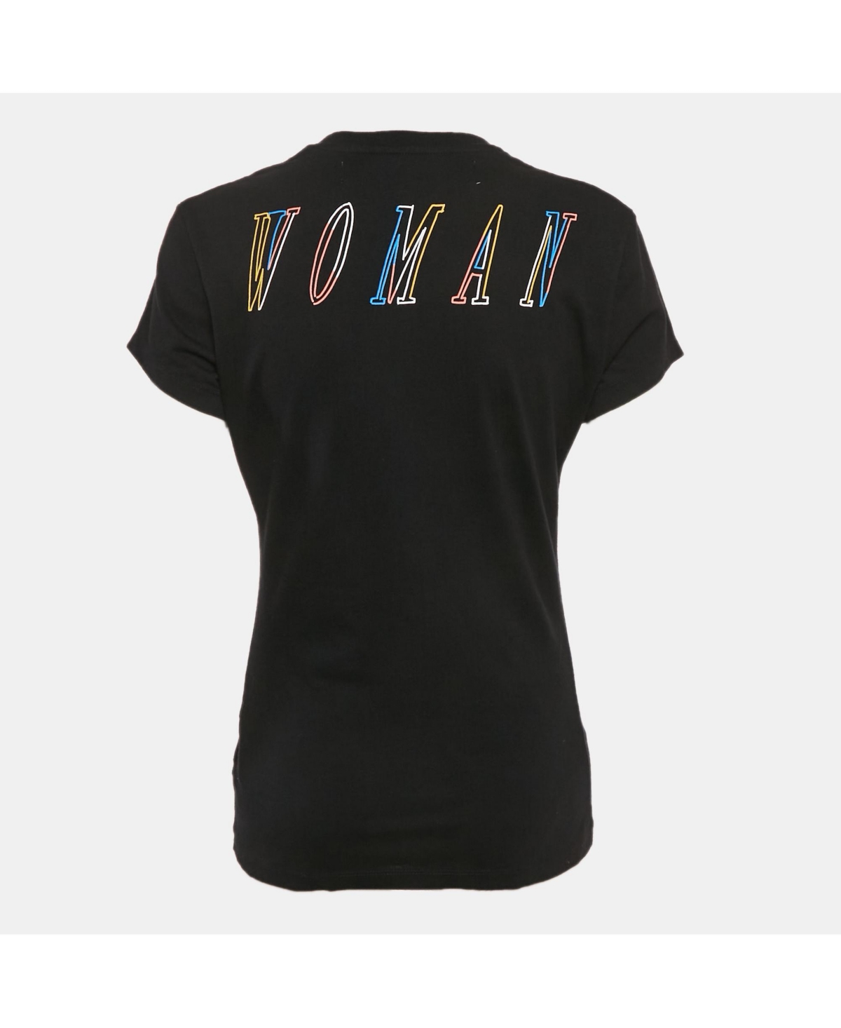 Pre-Owned Off-White Women's Pre-Owned Print Cotton Jersey Crew Neck T-Shirt