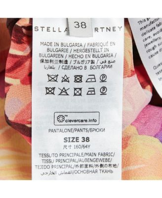 Women's Red Floral Print Silk Tie-Up Trousers