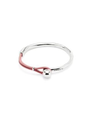UNOde50 - Sculptural Silver Mauve Leather Half-Cuff