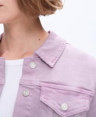 Women's Cropped Long-Sleeve High-Stretch Denim Jacket