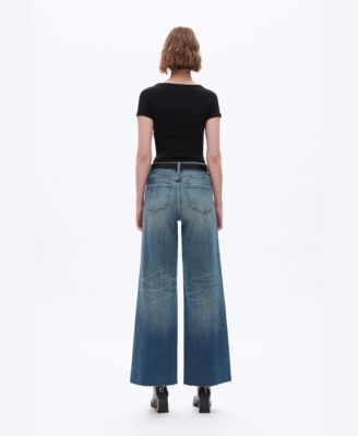 Women's High-Rise Faded Wash Wide-Leg Jeans