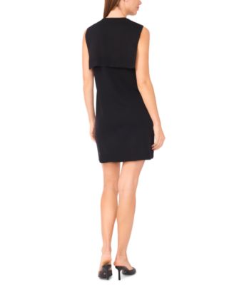 Women's Sleeveless Cardigan Overlay Sweater Dress