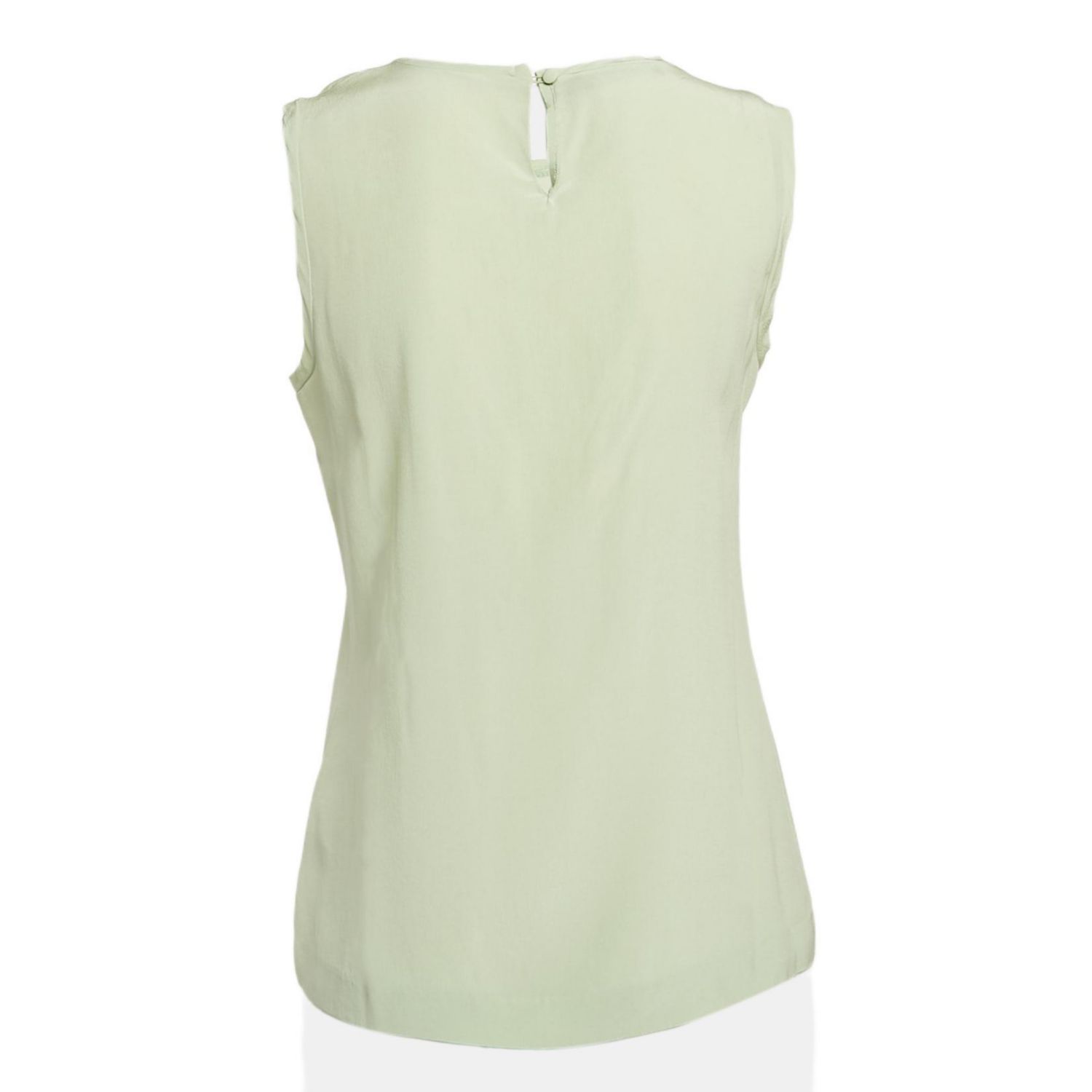 Women's Green Silk Sleeveless Top