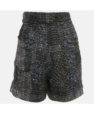 Women's Multicolor Printed Lurex Silk Short