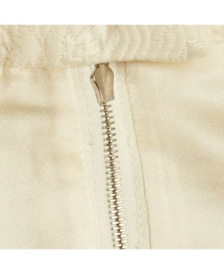 Women's White Floral Print Cotton Blend Short Skirt