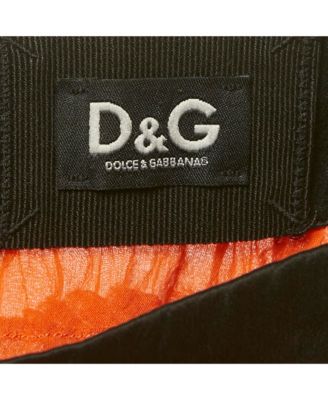 Women's Pre-Owned D&g Orange Silk Tiered Ruffle Mini Skirt