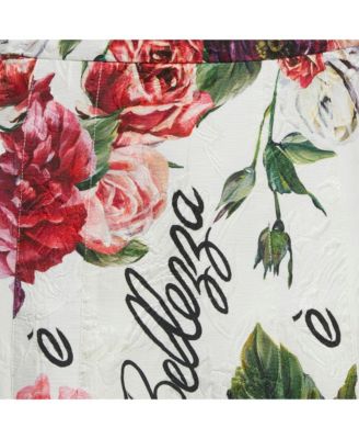 Women's Multicolor Floral Print Jacquard Pleated Mini Skirt