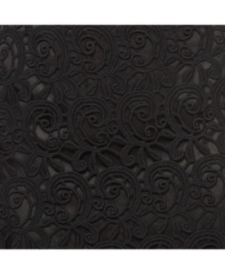 Women's Black Macrame Lace Midi Pencil Skirt