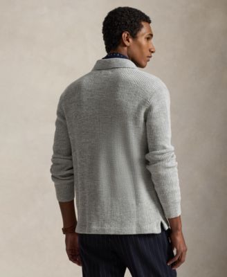 Men's Collared Button-Front Cardigan