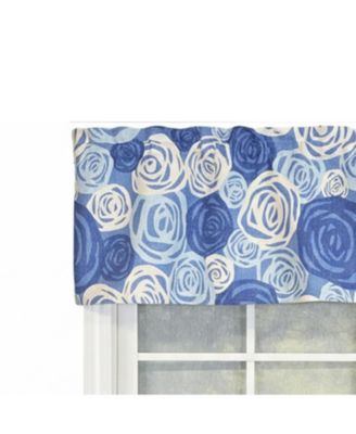 100% Cotton High Quality Rosales Tailored Window Valance with 1.5" Rod Pocket 50" W X 12" L Blue