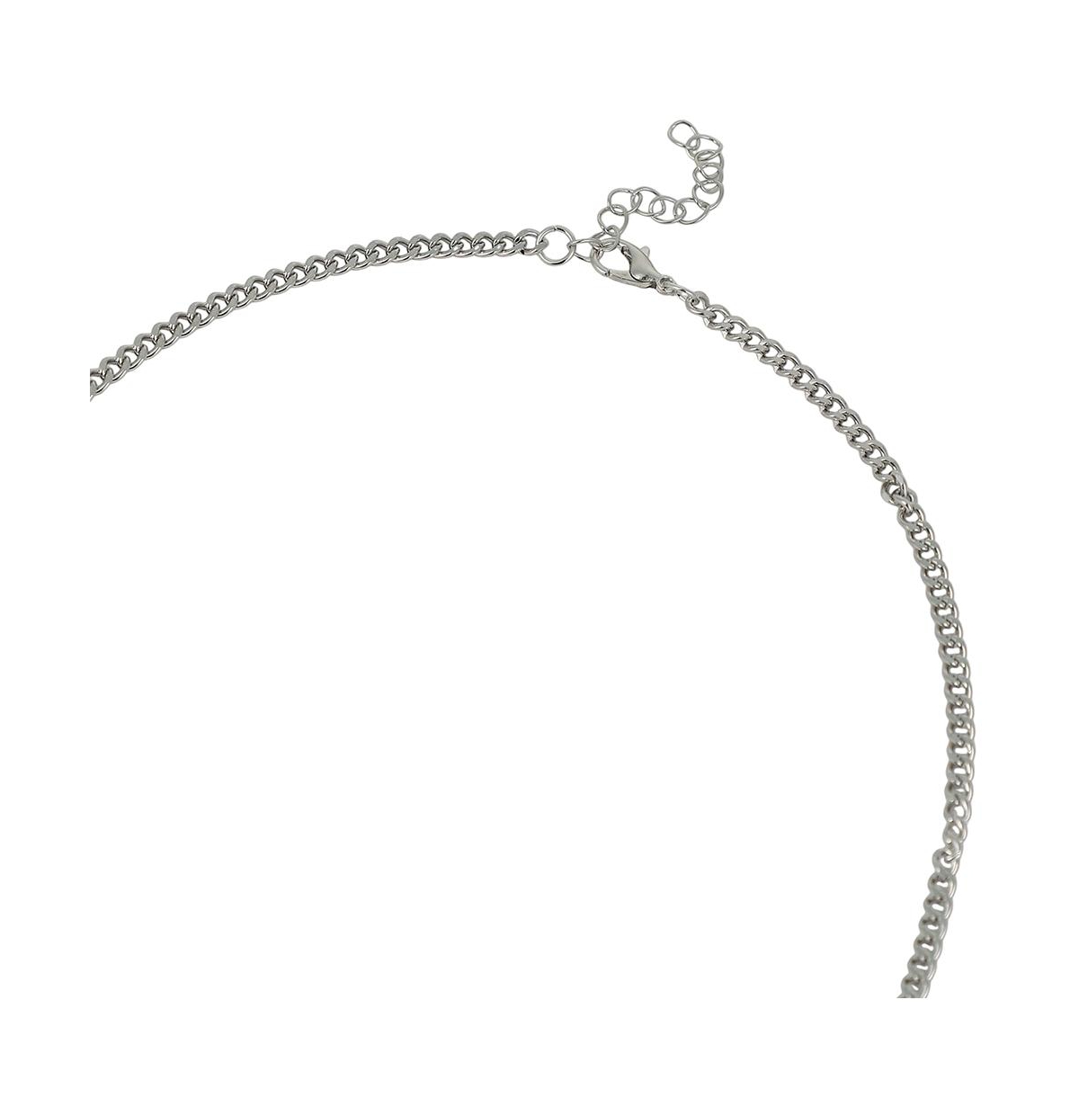 Sohi Women's The Ripple-Shell Collar Necklace - Chrome Silver