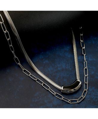 Women's The Sylvan-Snakechain Multi-Layer Necklace - Chrome Silver