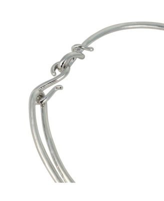 Women's The Knotted-Bar Collar Necklace - Chrome Silver