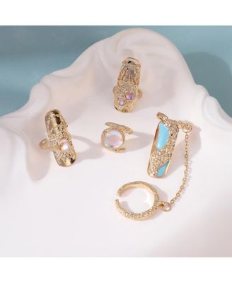 Women's The Jasmine Nail Rings - California Gold (Set Of 4)