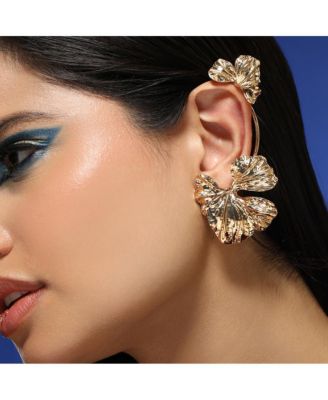 Women's The Withering-Petal Cuff Earrings - California Gold