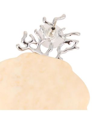 Women's The Veined-Conchiglia Drop Earrings - Metallic Silver