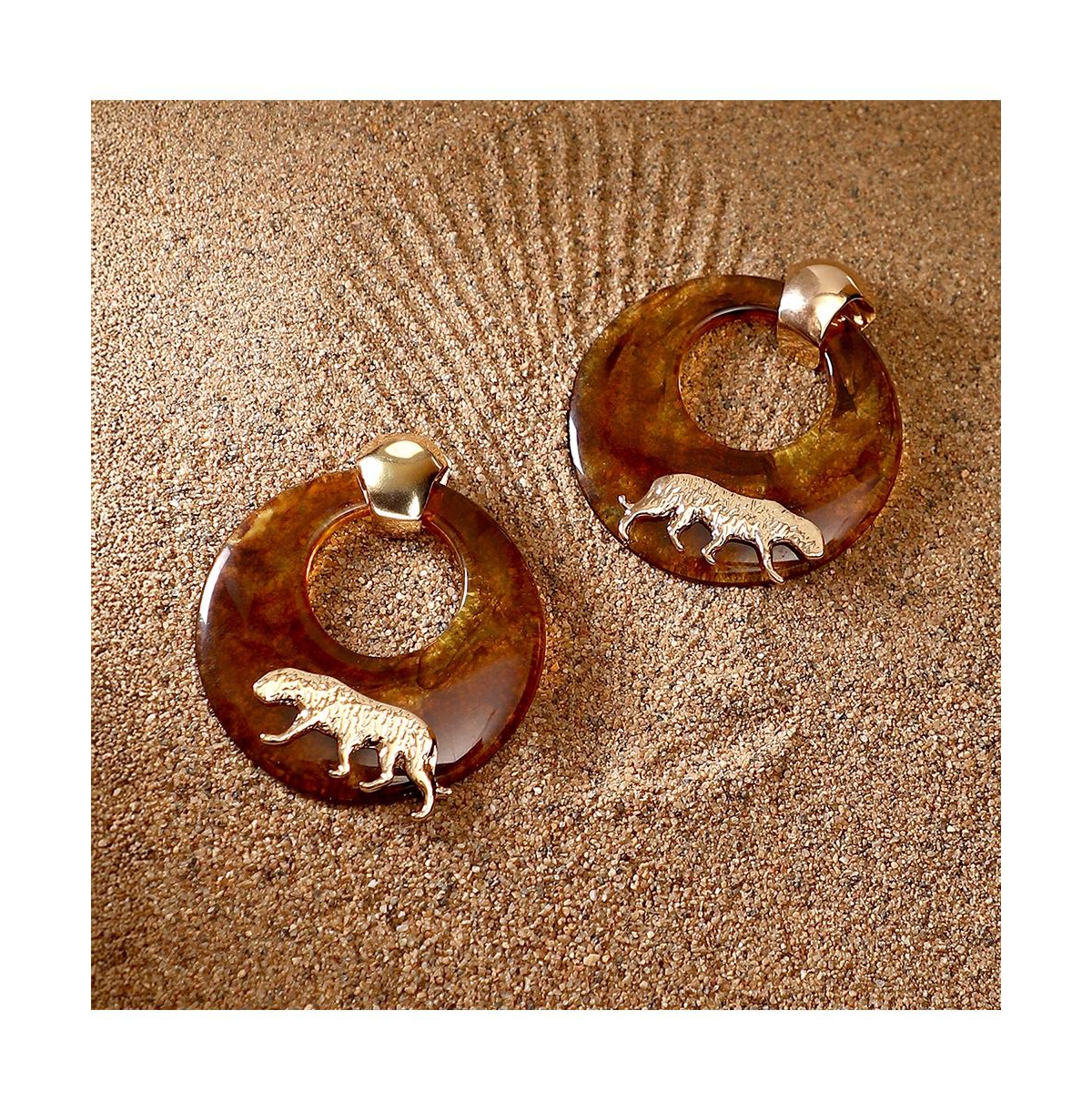Women's The Circular-Panthera Statement Earrings - California Gold
