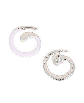 Women's The Enamel-Spirale Stud Earrings - Metallic Silver