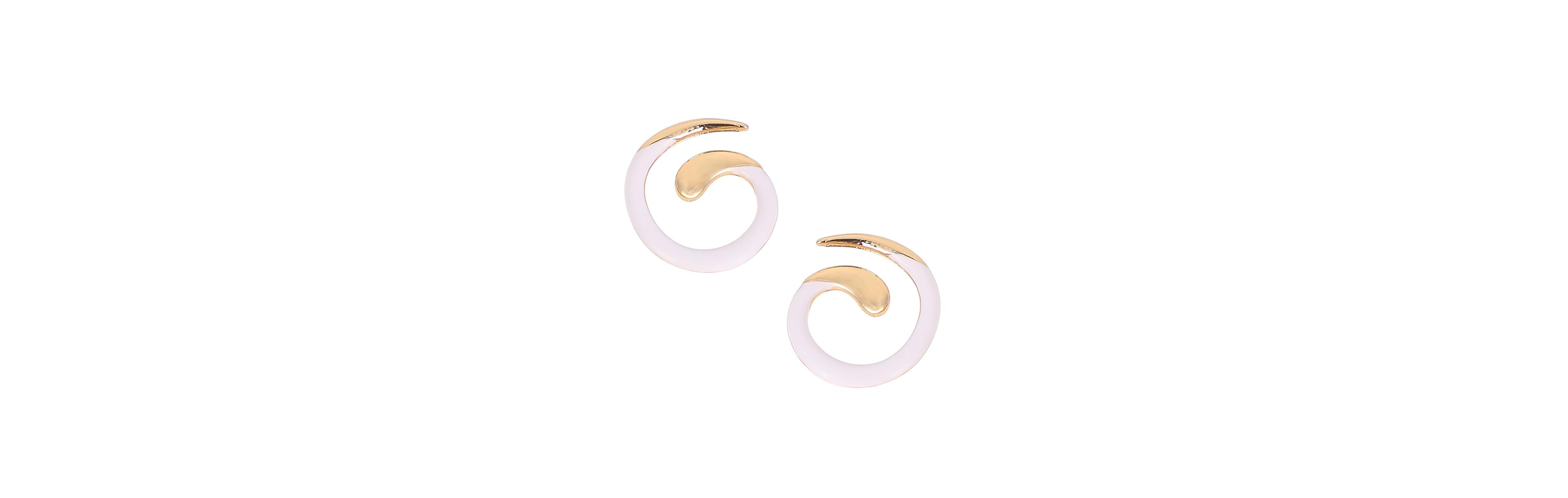 Sohi Gold Enamel-Spirale Stud Earrings