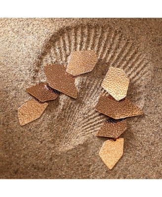 Women's The Dented-Geometric Drop Earrings - Antique Gold