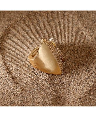 Women's The Overlap-Conchiglia Statement Ring - Antique Gold