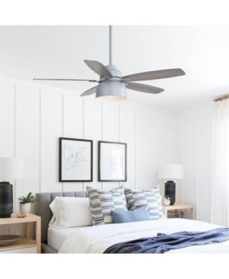 52-inch Grain Farmhouse Gray Wood 5-blade Ceiling Fan with Light Kit and Remote Control
