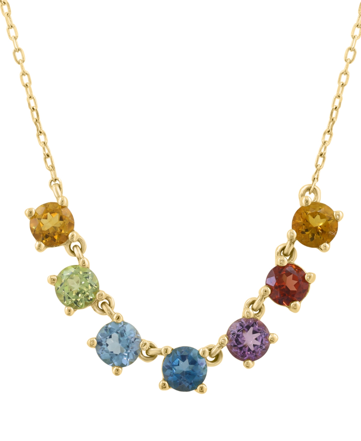 Effy Collection Multi Gemstones Necklace (7/8 ct. t.w..) in 14k Yellow Gold