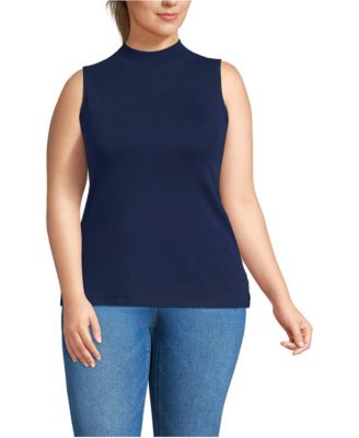 Plus Size Sleeveless Polished Essentials Mock Neck Top