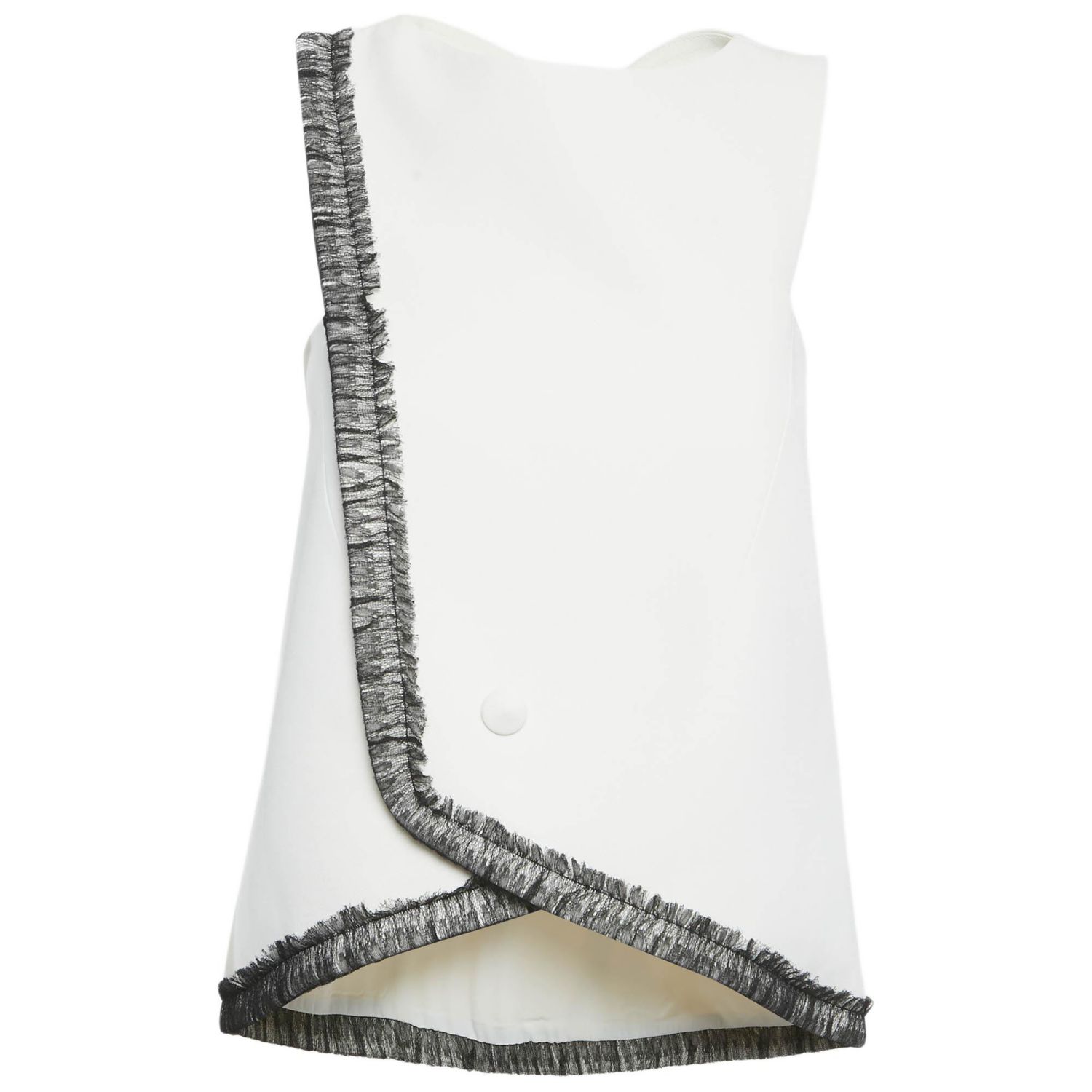 Women's Crepe Lace Trimmed Sleeveless Blouse