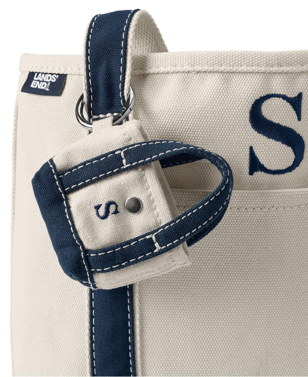 Lands' End Pre-Monogrammed Letter S Micro Canvas Tote