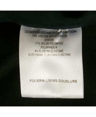 Women's Black And Pink Gabardine Asymmetrical Overlap Pencil Skirt