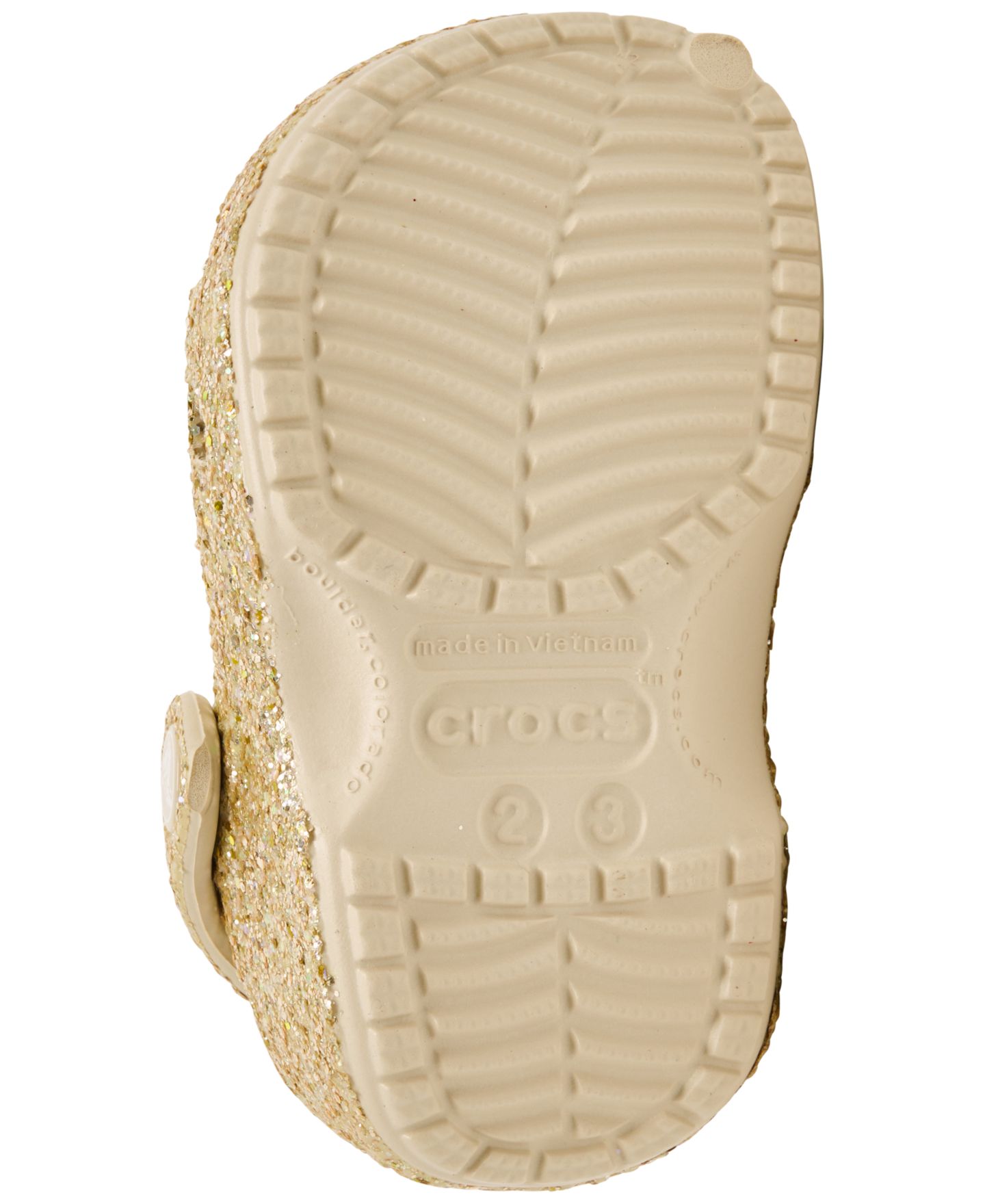 Сабо Crocs Chunky Glitter Classic Clogs для девочек-малышей, цвет: Песчаниковый — фото 6