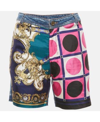 Women's Pre-Owned D&g Multicolor Patchwork Denim Bermuda Shorts