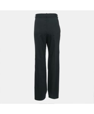 Women's Black Cut-Out Embellished Cotton Trousers