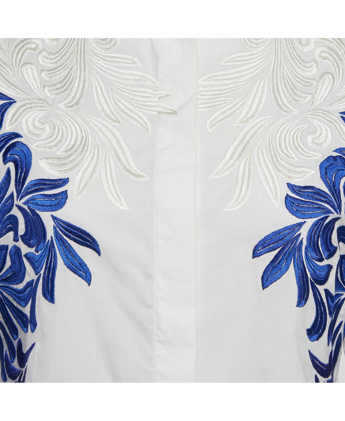 Pre-Owned Stella Mccartney Women's White/blue Embroidered Cotton Long Sleeve Shirt