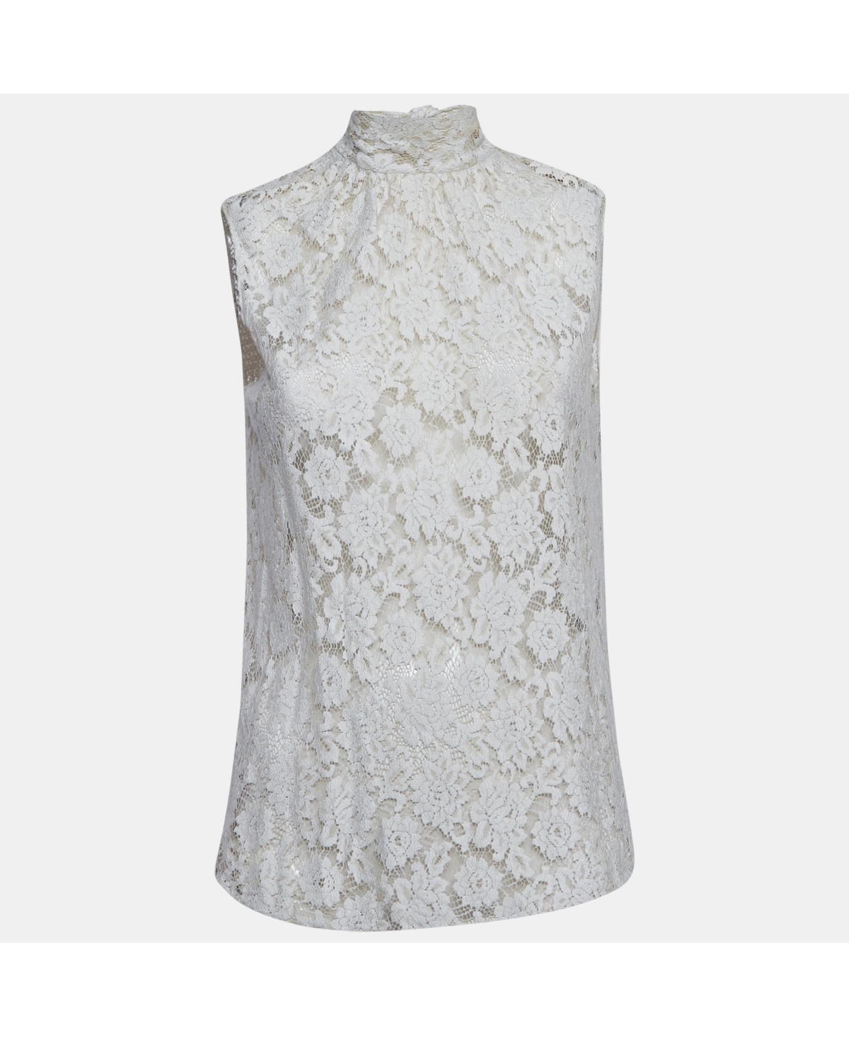 Pre-Owned Dolce & Gabbana Women's Cream Lace Sleeveless Top