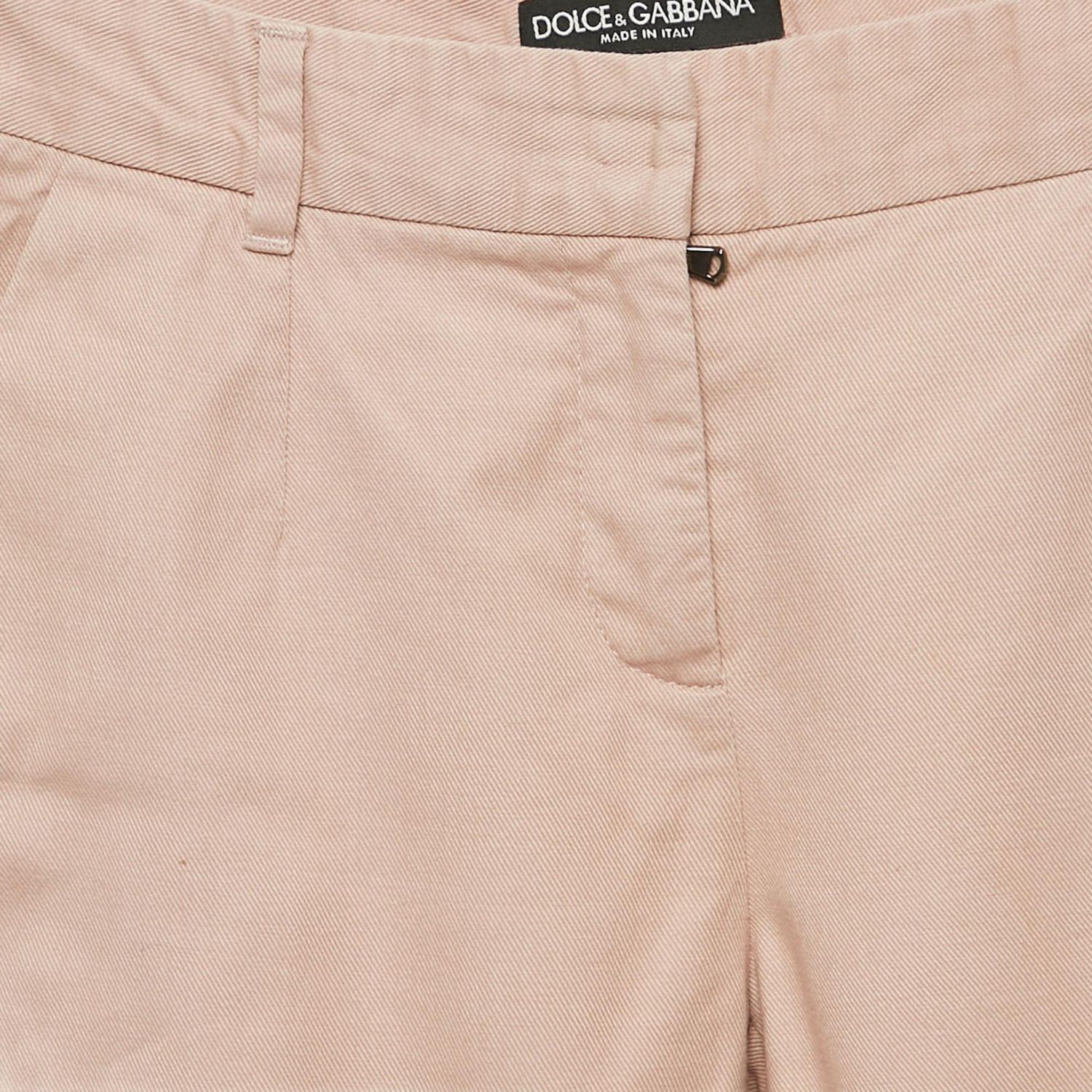 Women's Pre-Owned Dolce and Gabbana Pink Gabardine Skinny Trousers