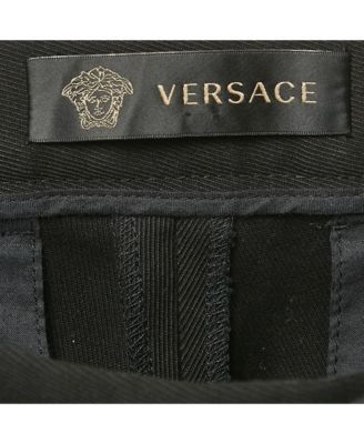 Women's Black Gabardine Belt Detail Trousers