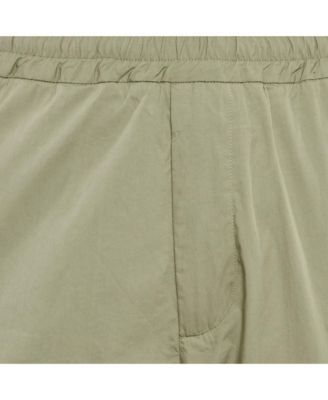 Women's Green Cotton Contrast Trimmed Pants