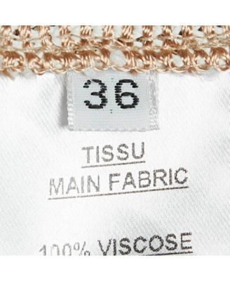 Women's Beige/white Patterned Knit Drawstring Cardigan