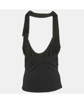 Women's Black Jersey Halter Neck Top