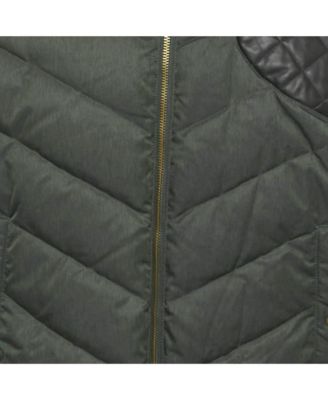 Men's Pre-Owned Versus Versace Green Synthetic Zip-Up Quilted Down Jacket