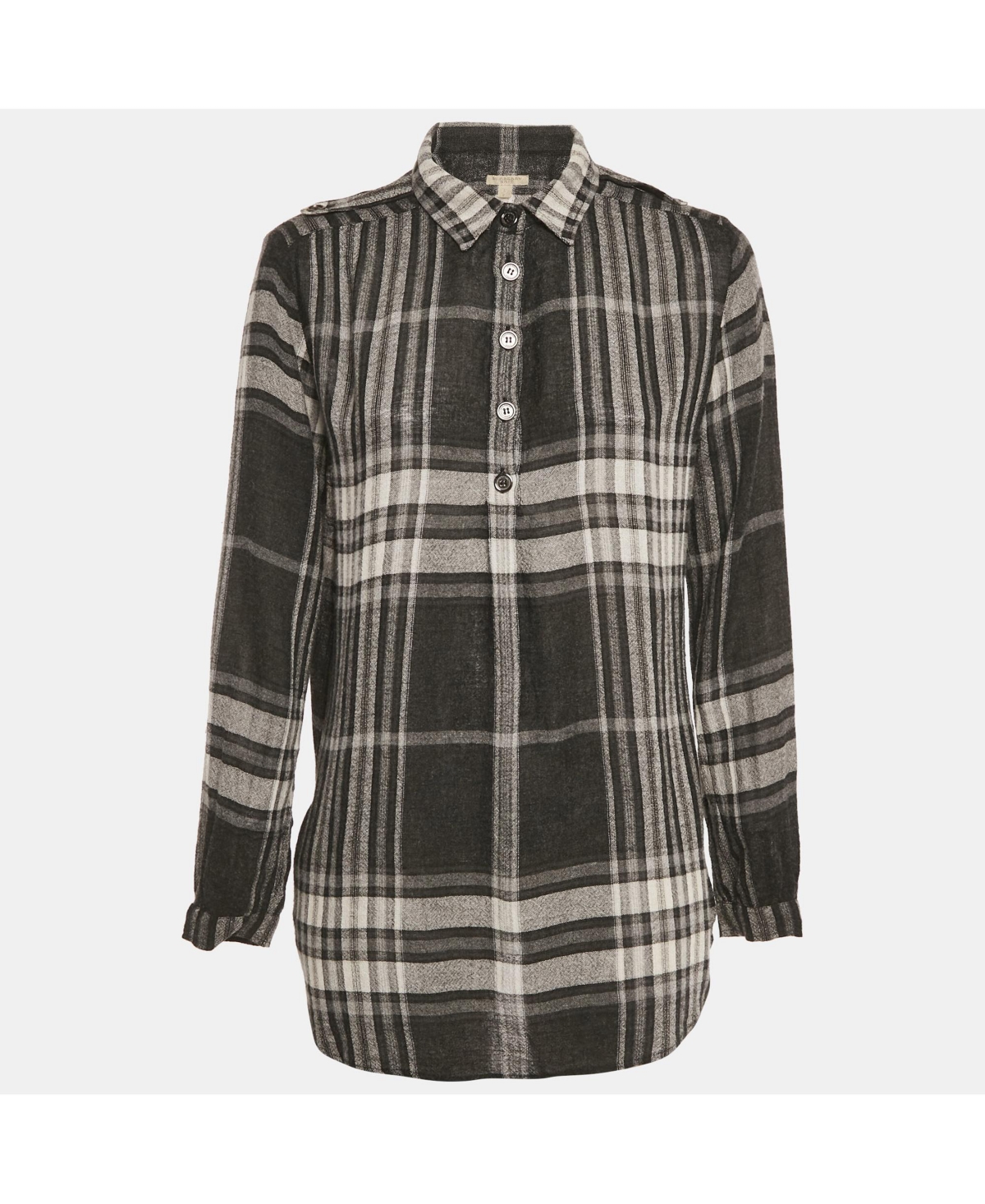 Pre-Owned Burberry Women's Brit Monochrome Checks Crepe Tunic