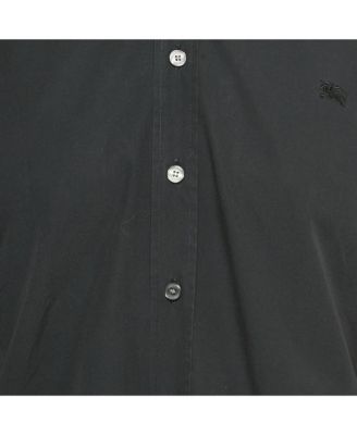 Men's Brit Black Cotton Long Sleeve Shirt