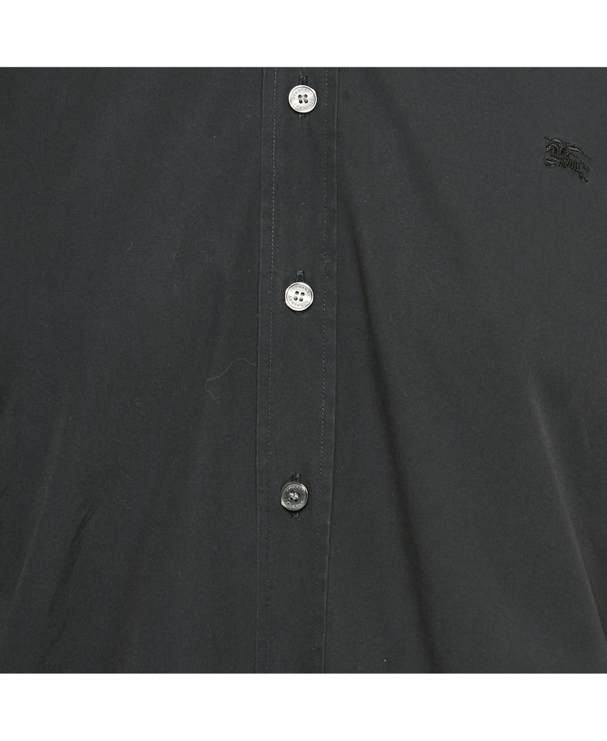 Pre-Owned Burberry Men's Brit Black Cotton Long Sleeve Shirt