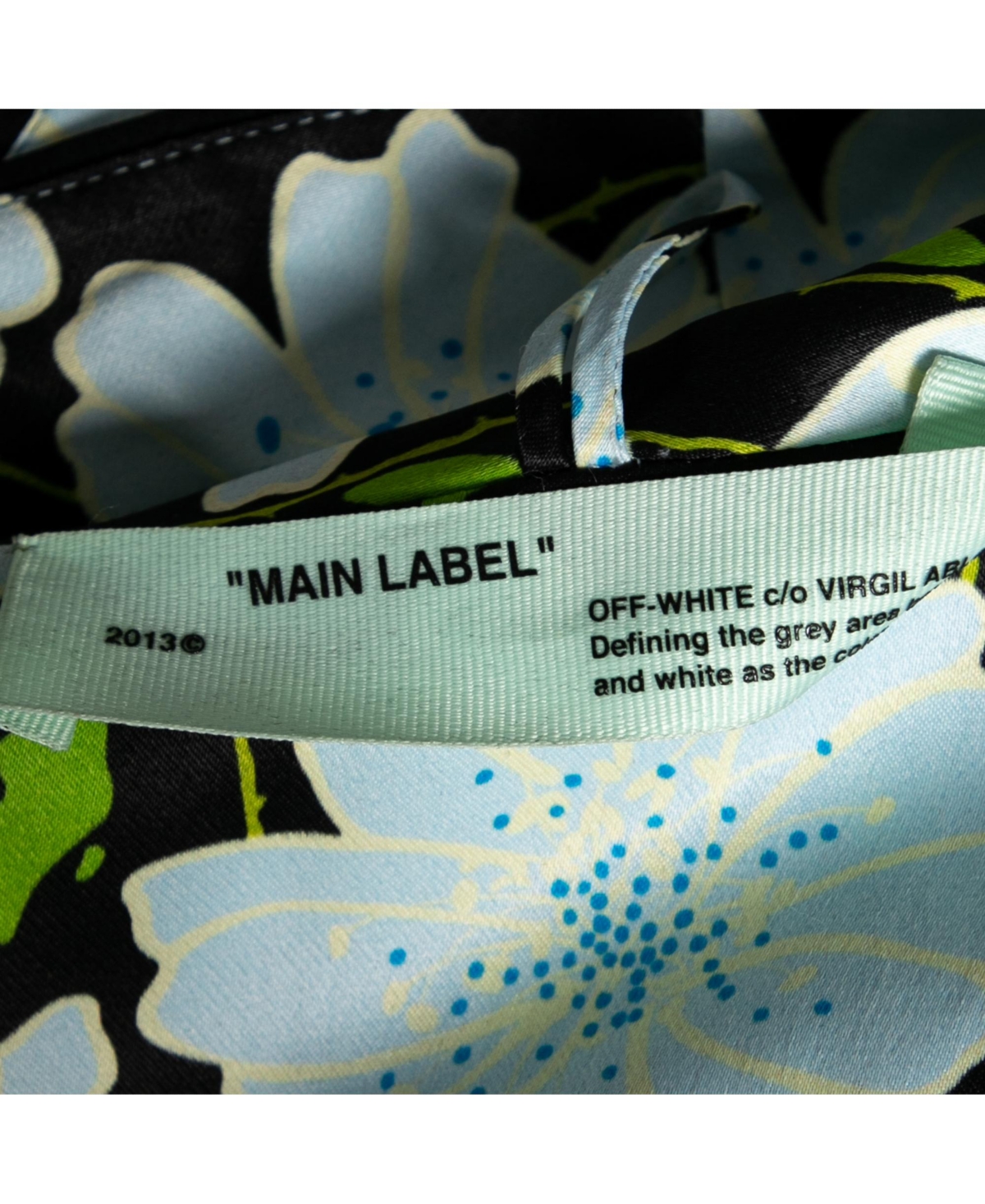 Pre-Owned Off-White Women's Blue Floral Printed Satin Open Front Lightweight Coat