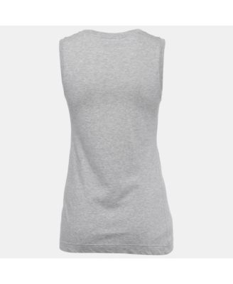 Women's Grey Cotton Love Lace Patterned Tank Top